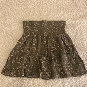 Green floral skirt